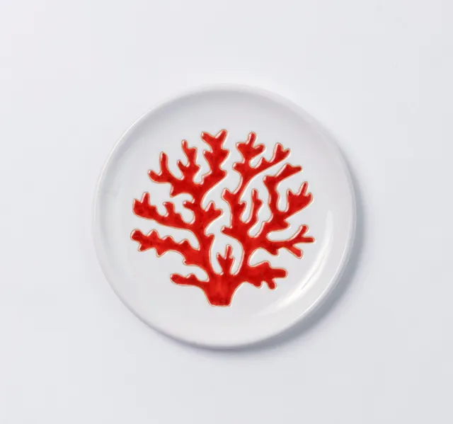 Cerasarda Arte della Tavola piatto dessert Corallo rosso