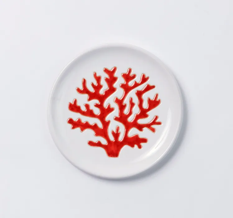 Cerasarda Arte della Tavola piatto dessert Corallo rosso