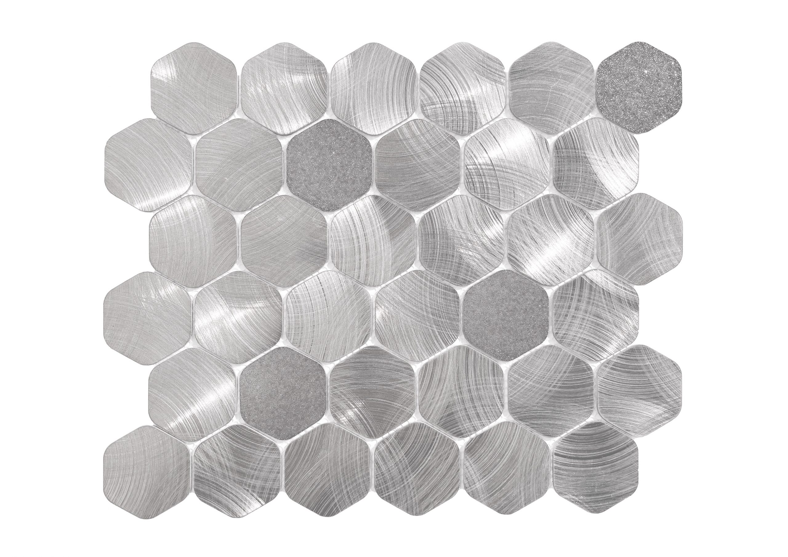 Roca Diamond Silver mosaico metallico argento