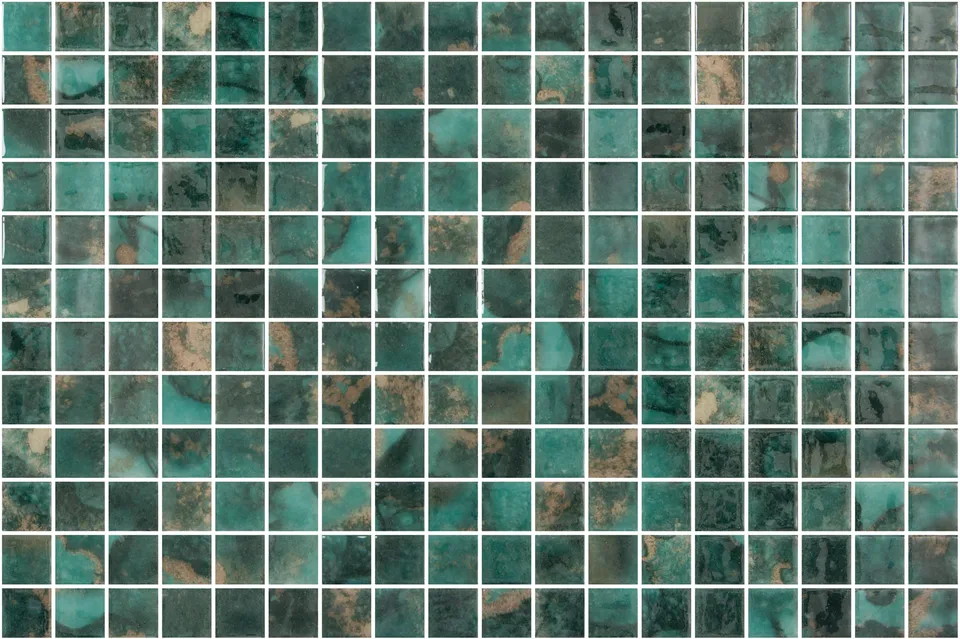 SQ Mosaic Identity Kintsugi mosaico 25x25 verde oro