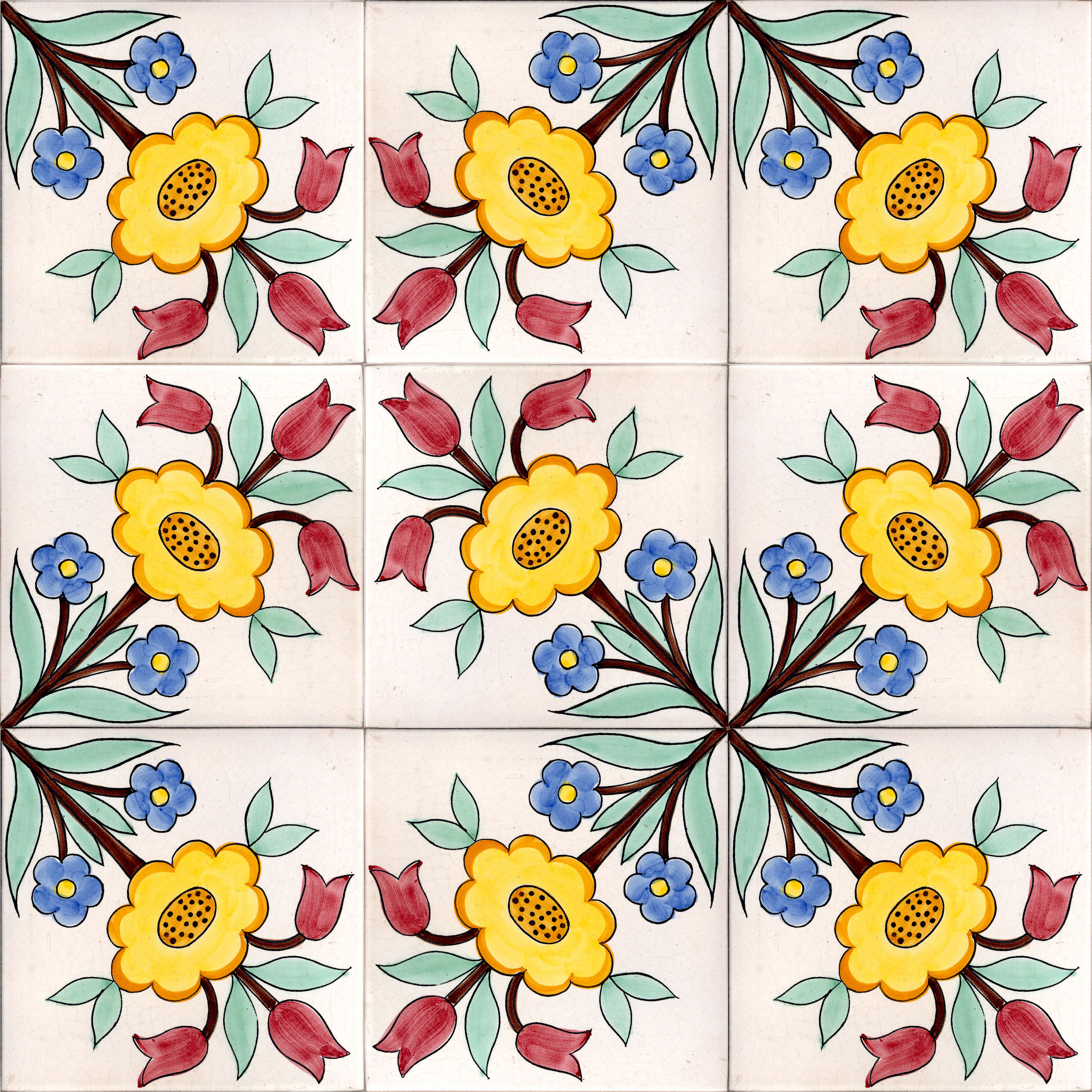 Ceramica Pinto Antico Vietri VP38 piastrella maiolica antica