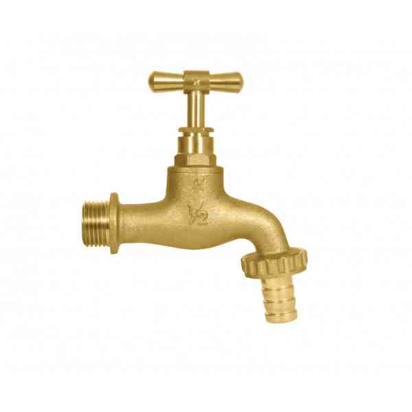 Rubinetto giardino ottone farfalla 1/2x3/4 giallo