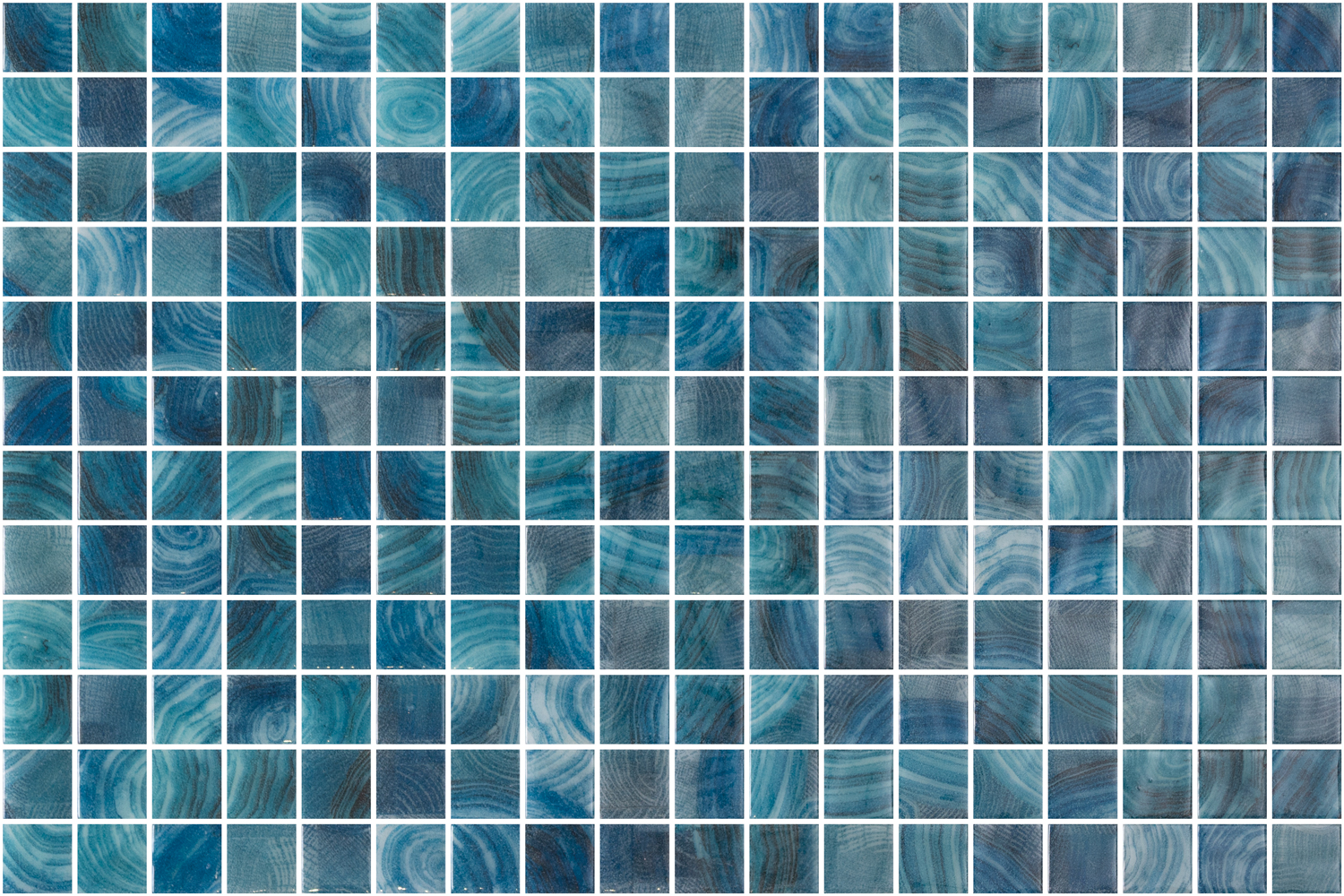 SQ Mosaic Identity Kidako mosaico blu lucido corteccia