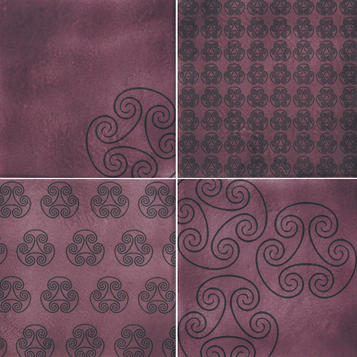 Cerasarda OT07026 Logo Mix S/4 piastrella prugna set 4 pezzi
