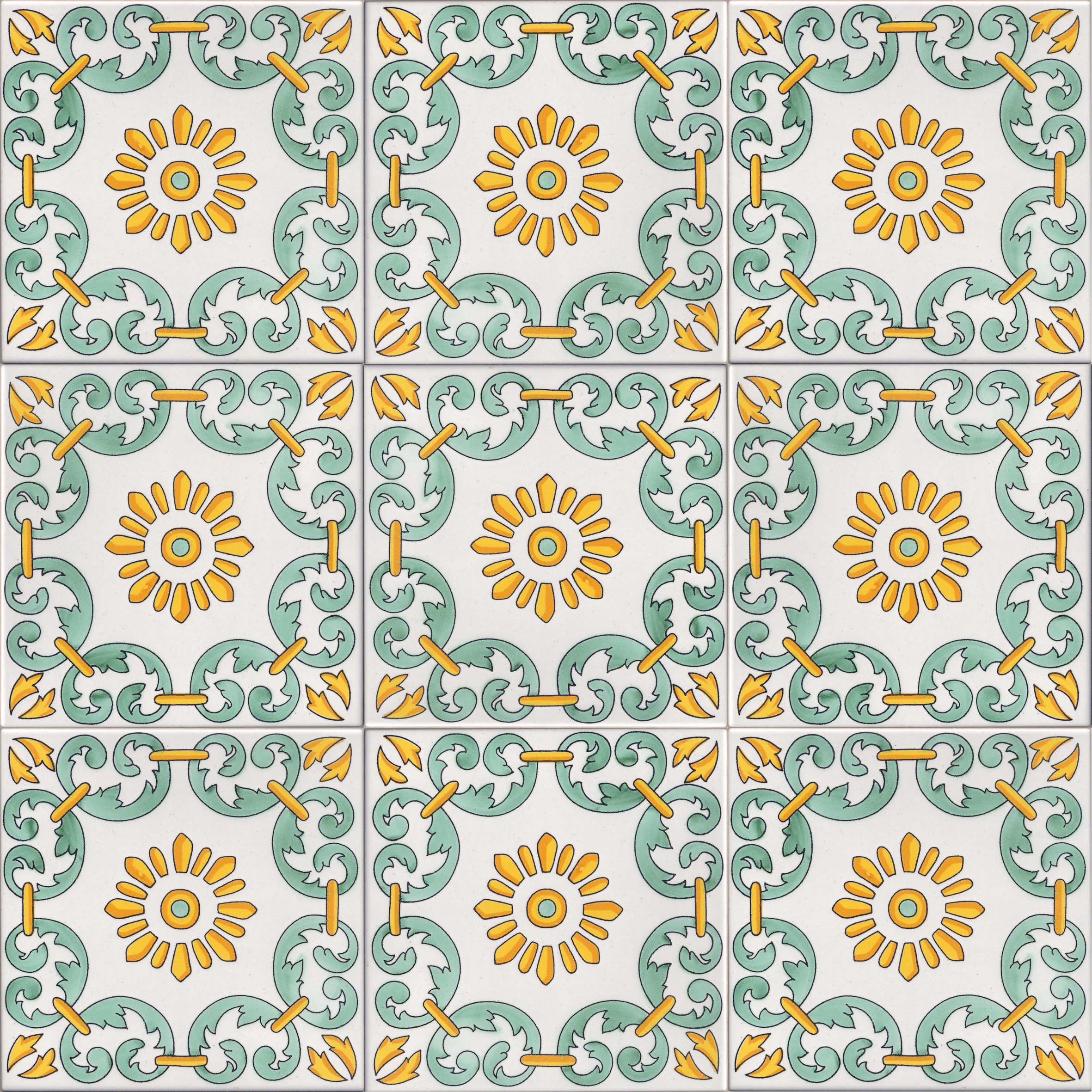 CERAMICA PINTO Classico Vietri VP8045 piastrella decoro a mano