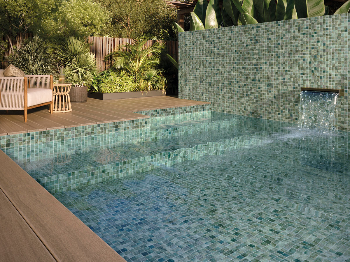 SQ Mosaic Kubu Fifty Okoze Glossy mosaico verde lucido
