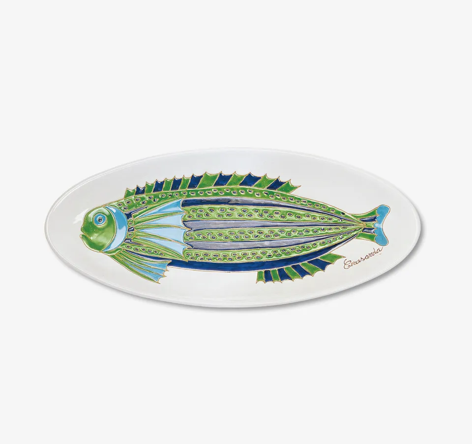 Cerasarda Arte della Tavola Vassoio Pesci 4 ceramica 55cm