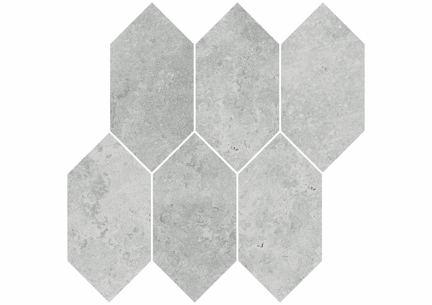 Roca Tiles Malla Gris mosaico ceramico grigio su rete