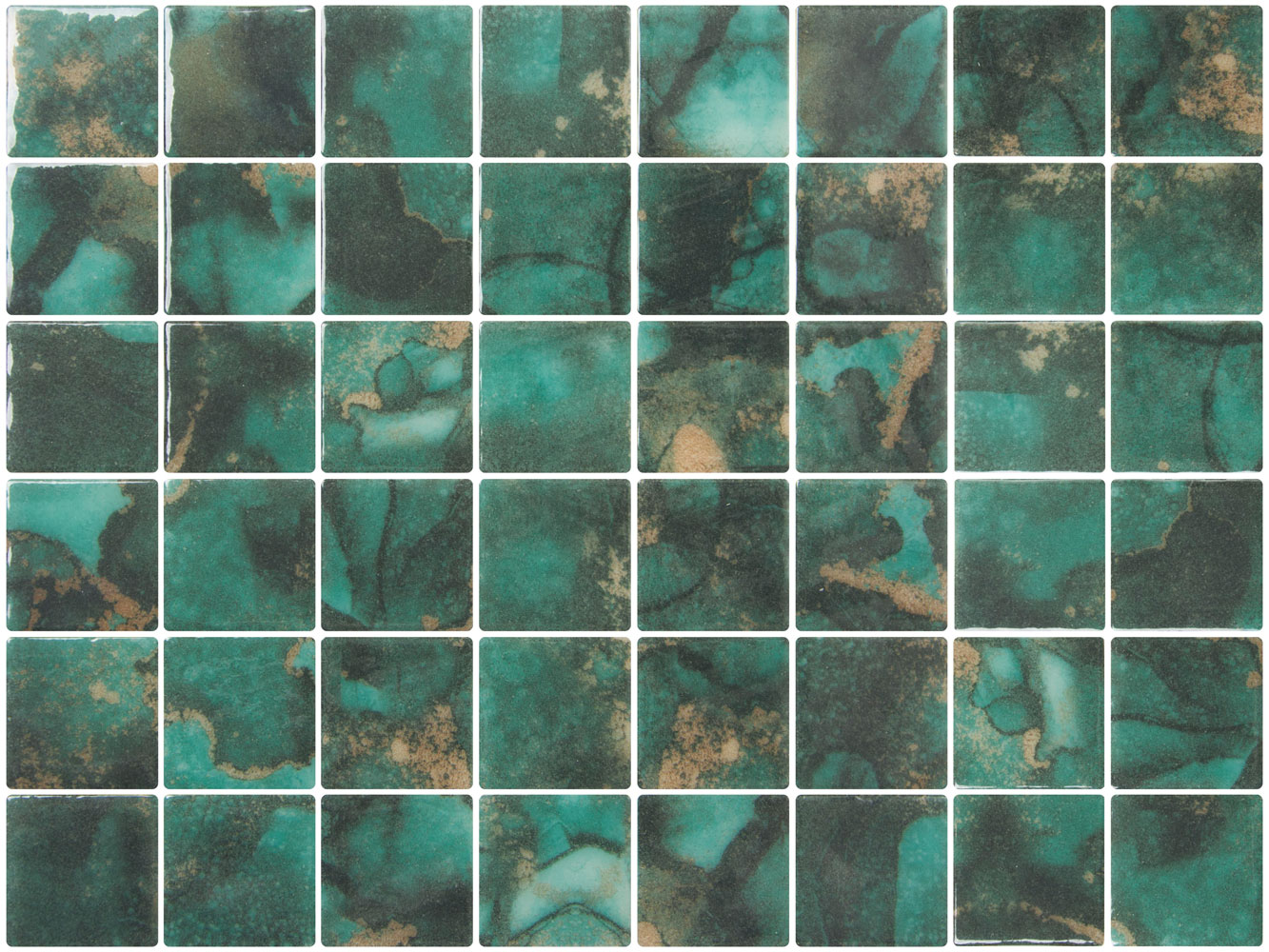 SQ Mosaic Identity Fifty Kintsugi mosaico 50x50 mm verde oro