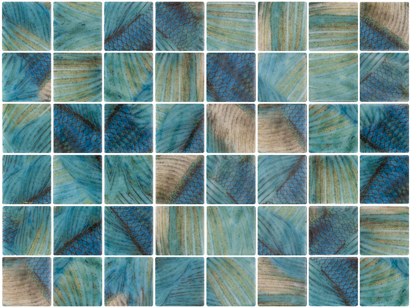 SQ Mosaic Identity Fifty Esturion mosaico blu turchese 50x50