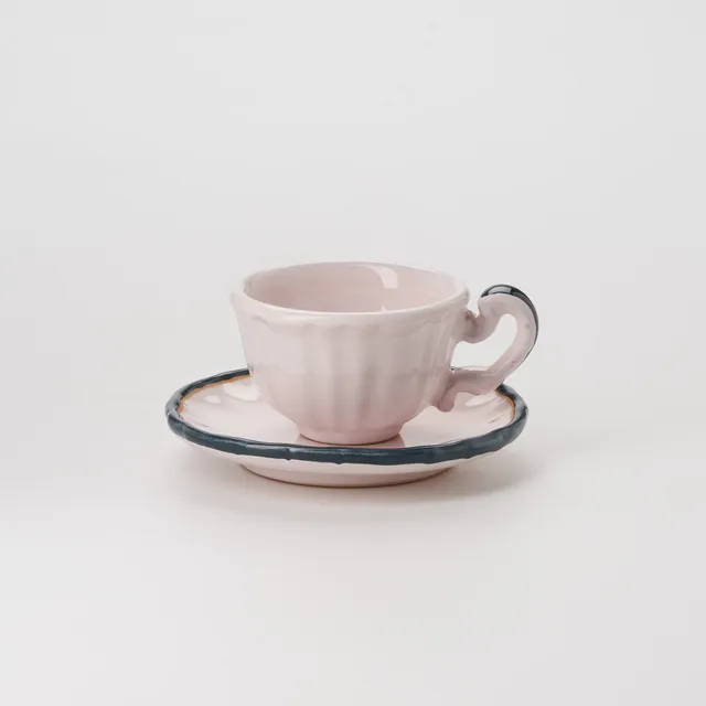 Cerasarda Arte della Tavola Set caffè Monogram Rosa Poudrè 6 pezzi