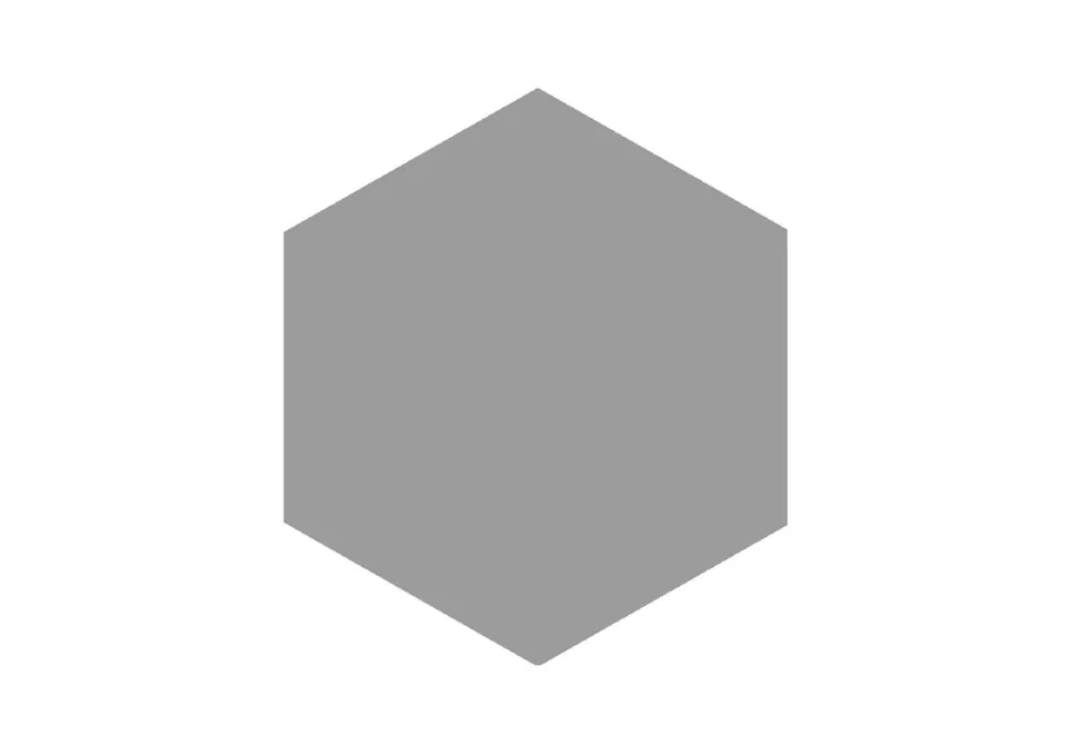 Roca Tiles Block Hexagon Acero piastrella esagonale grigia