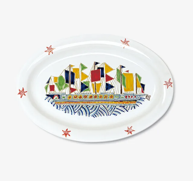 Cerasarda Marineria 2 vassoio ovale 43,5 cm ceramica