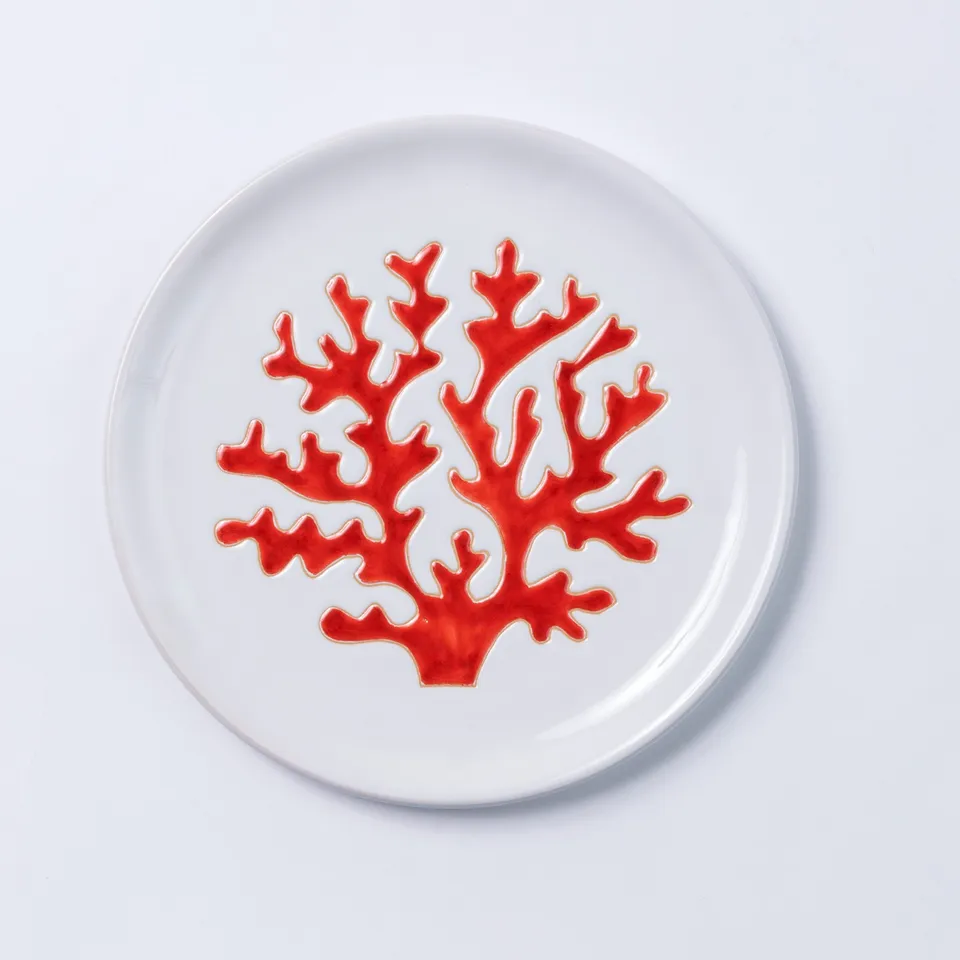 Cerasarda Corallo piatto piano rosso ceramica