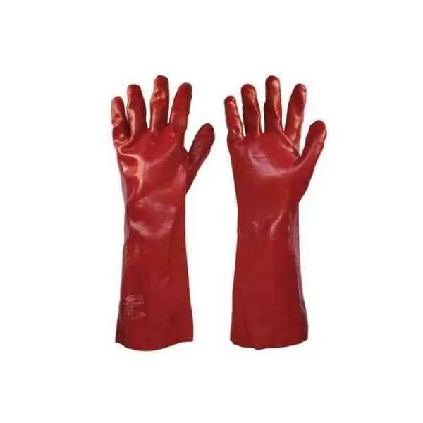 Guanti PVC rossi 35 cm guanti lavoro protettivi paio