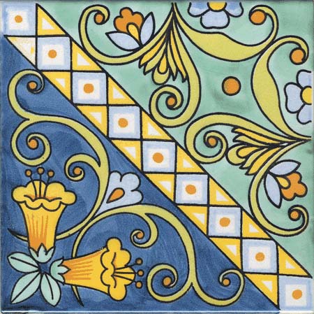 Ceramica Pinto Antico Vietri VP7765 piastrella maiolica a mano