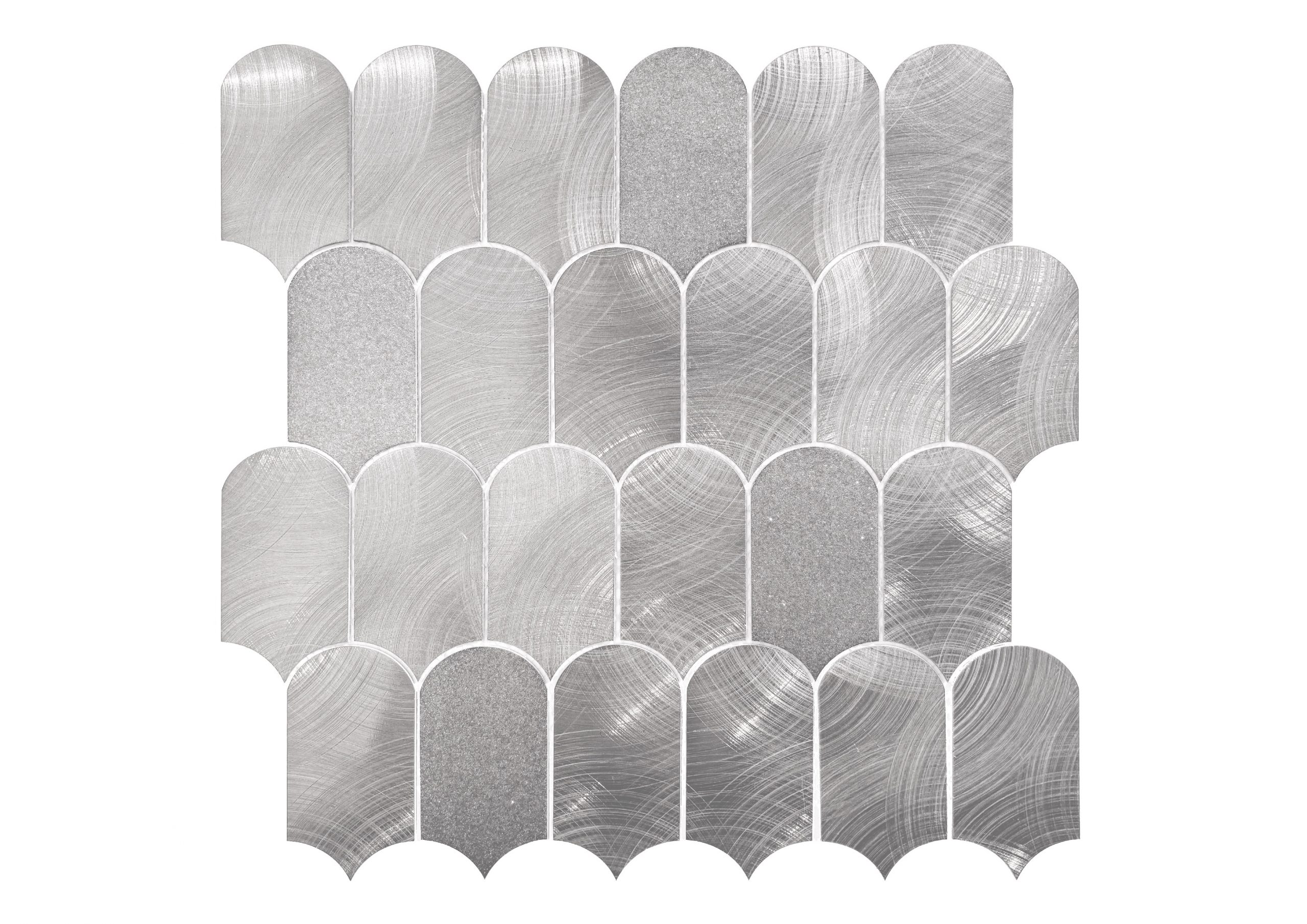 Roca Scale Silver mosaico ceramico parete squame