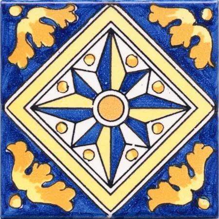 Ceramica Pinto Barocco Vietri VP14062 piastrella maiolica decoro mano