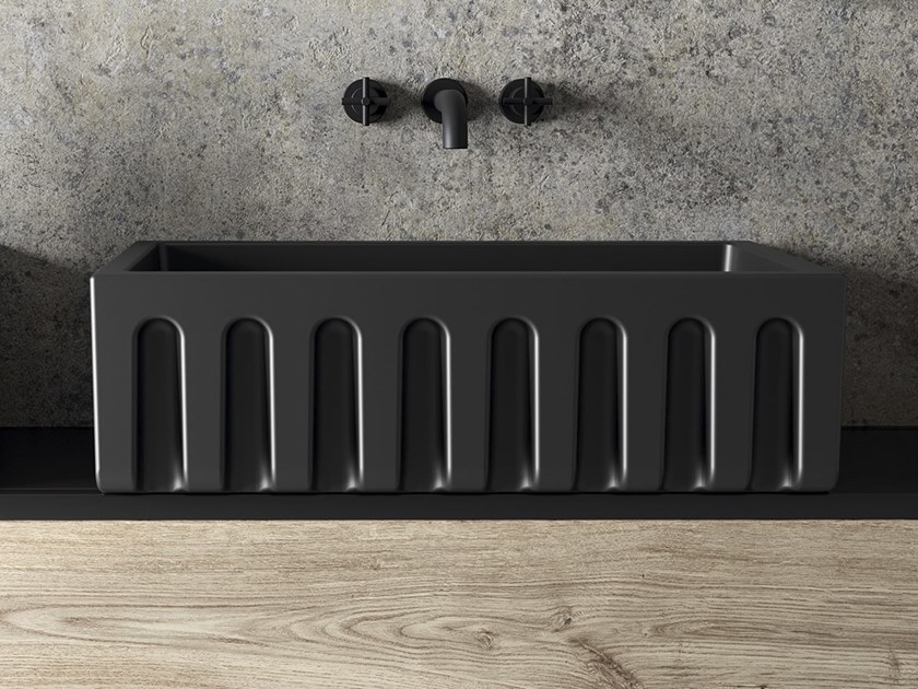 Viva Made Fluted lavabo bagno scanalato bianco