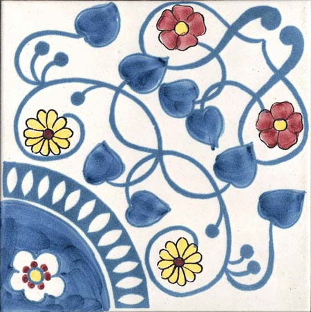 Ceramica Pinto Antico Vietri Stampato VP37 piastrella mano