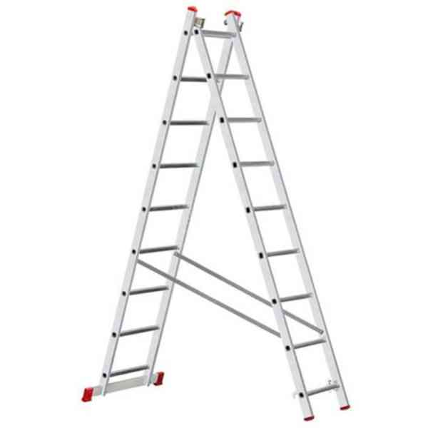 STS scala alluminio doppia 2x9 gradini 2,42 m