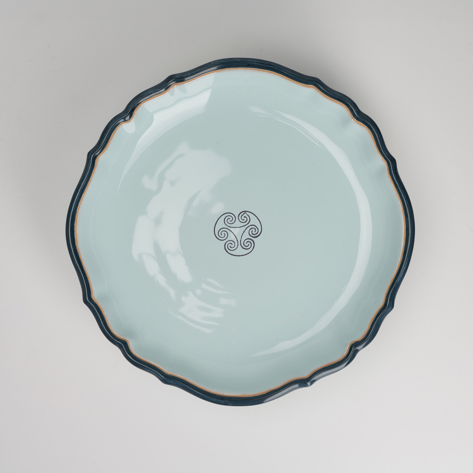 Cerasarda Arte della Tavola Alzata Monogram Celeste Velato