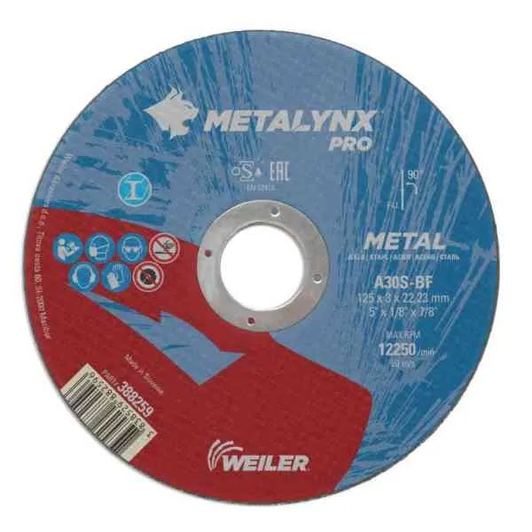 Weiler Metalynx Pro disco taglio inox 125x3,0x22