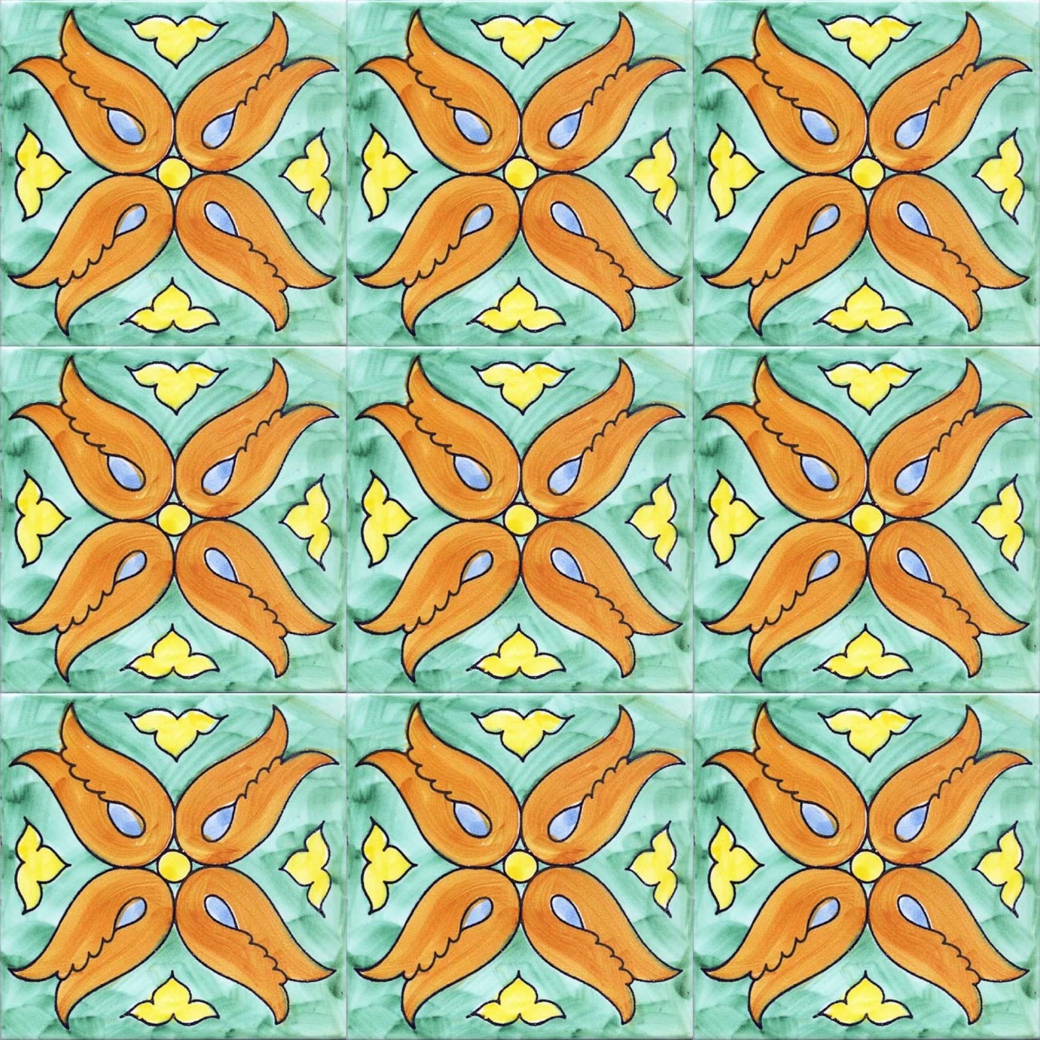 CERAMICA PINTO Floreale VP17530 piastrella maiolica mano