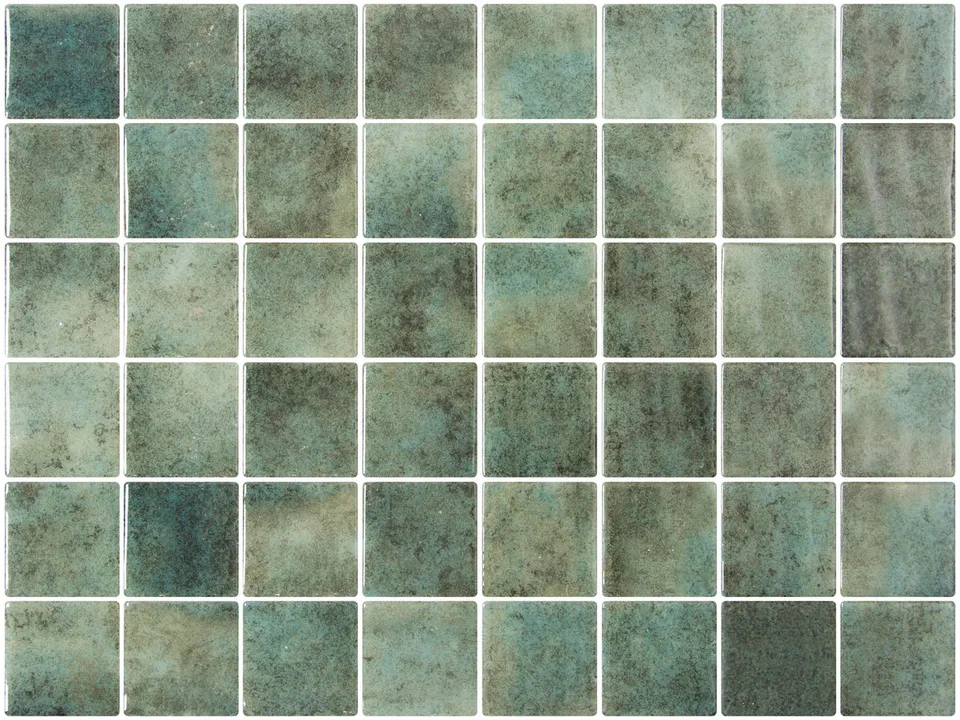 SQ Mosaic Kubu Fifty Okoze Glossy mosaico verde lucido