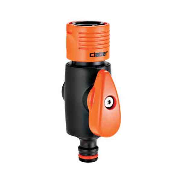 Claber 8601 Raccordo Rapido con Valvola Chiusura Giardino