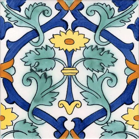 Ceramica Pinto Antico Vietri Stampato VP59 piastrella maiolica a mano