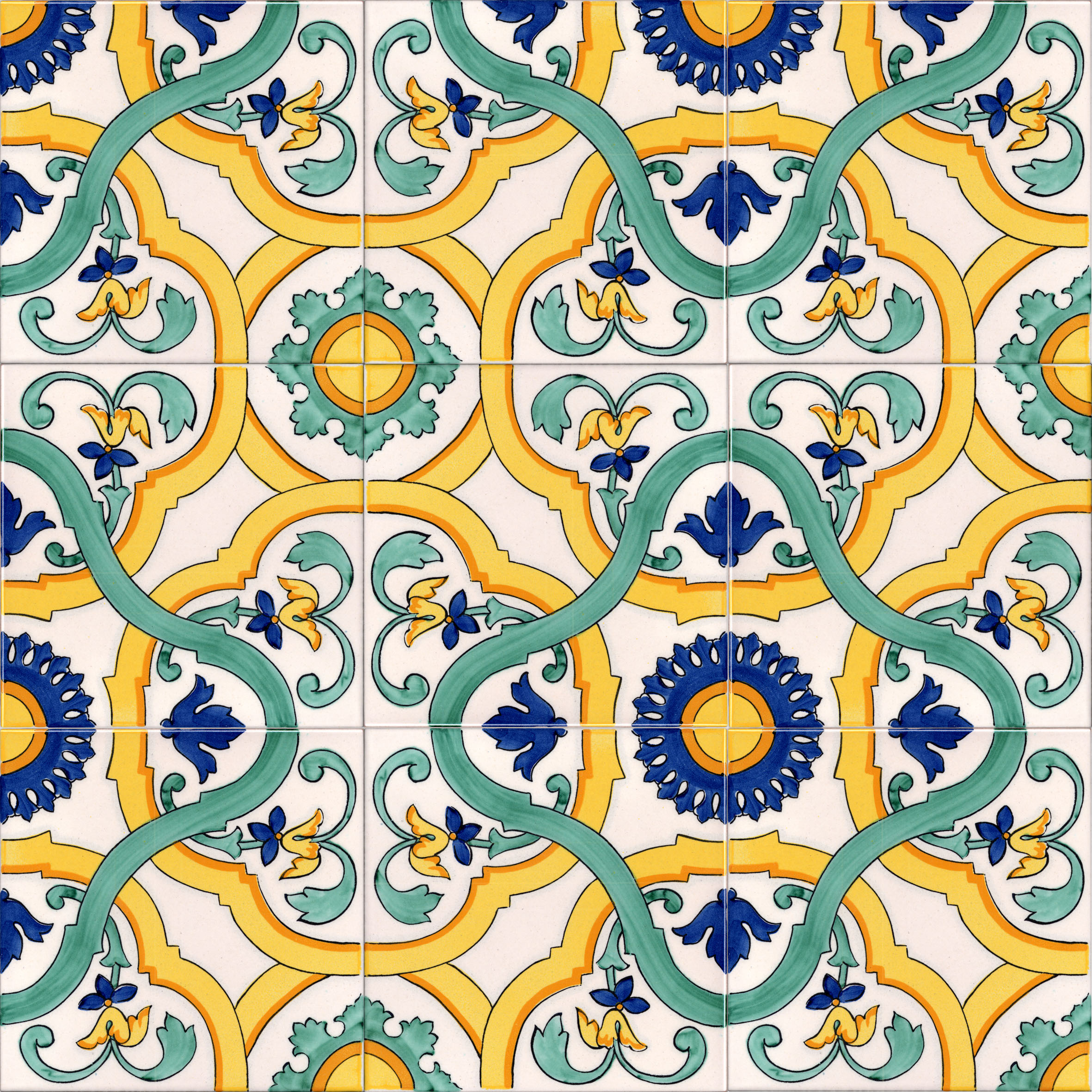 Ceramica Pinto Classico Vietri VP286 piastrella 20x20 maiolica a mano