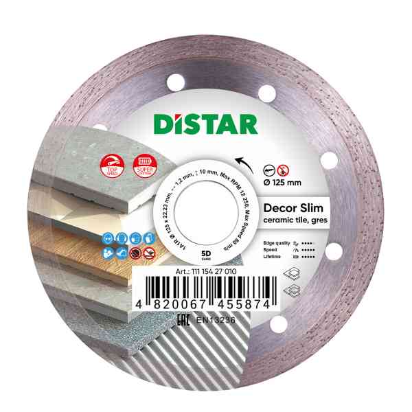 Distar Decor Slim 1A1R disco diamantato 115 mm taglio ceramica sottile