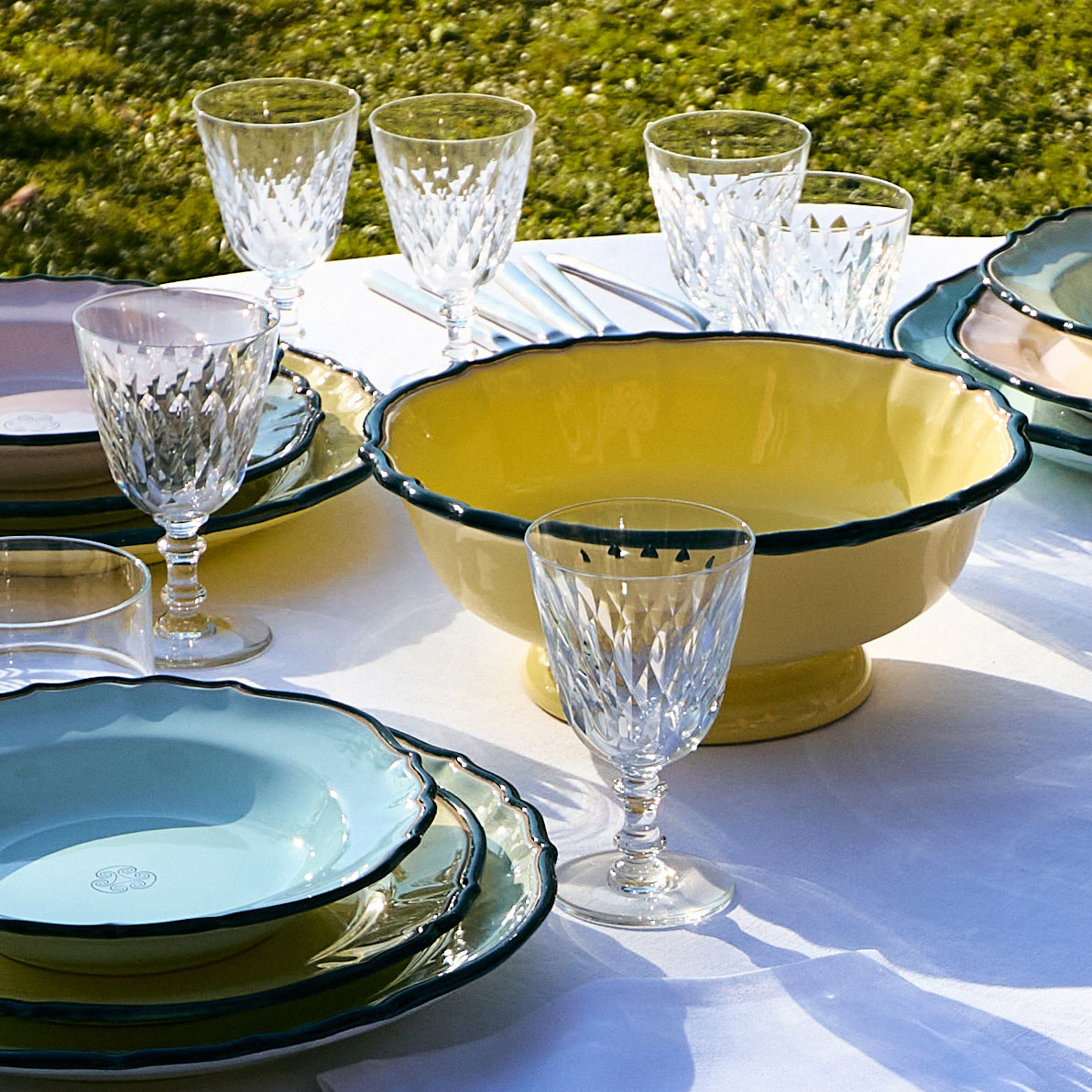 Cerasarda Monogram Fruttiera Velluto Botanico coppa ceramica