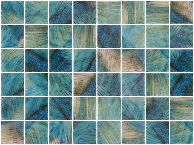 SQ Mosaic Identity Fifty Esturion mosaico blu turchese 50x50