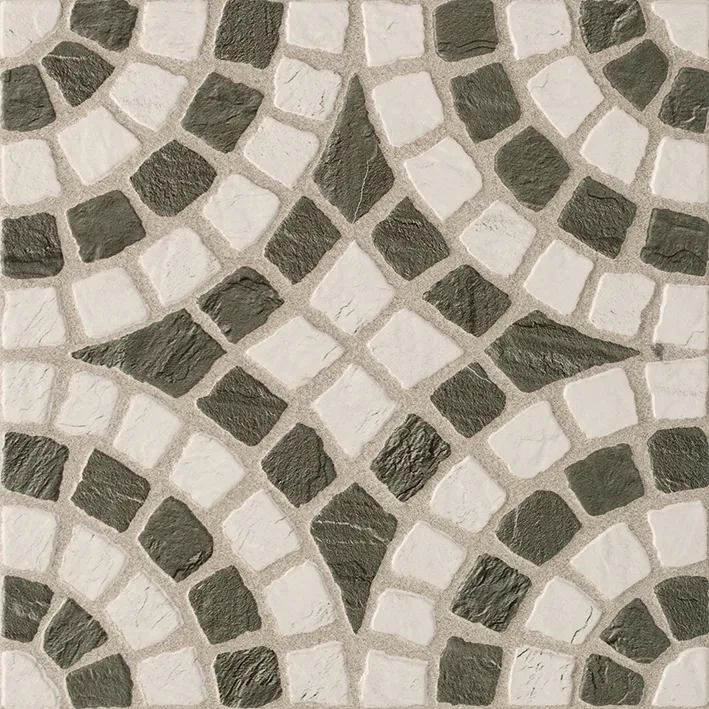 Recer Portuguesa Black White 33x33 piastrella decorata