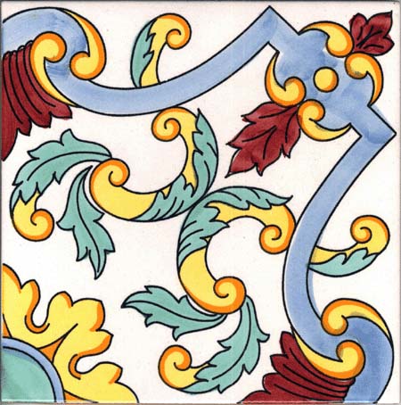 Ceramica Pinto Pennellato VP1984 piastrella maiolica decorata a mano