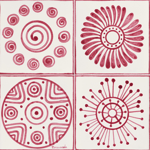 Cerasarda I Classici Pintadera S/4 piastrella ceramica bordeaux
