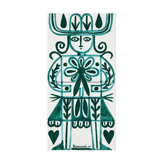 Cerasarda I Classici Cavaliere 3 mattonella ceramica verde 2 pz