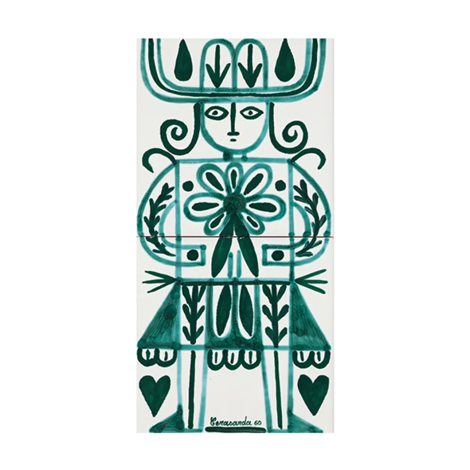 Cerasarda I Classici Cavaliere 3 mattonella ceramica verde 2 pz