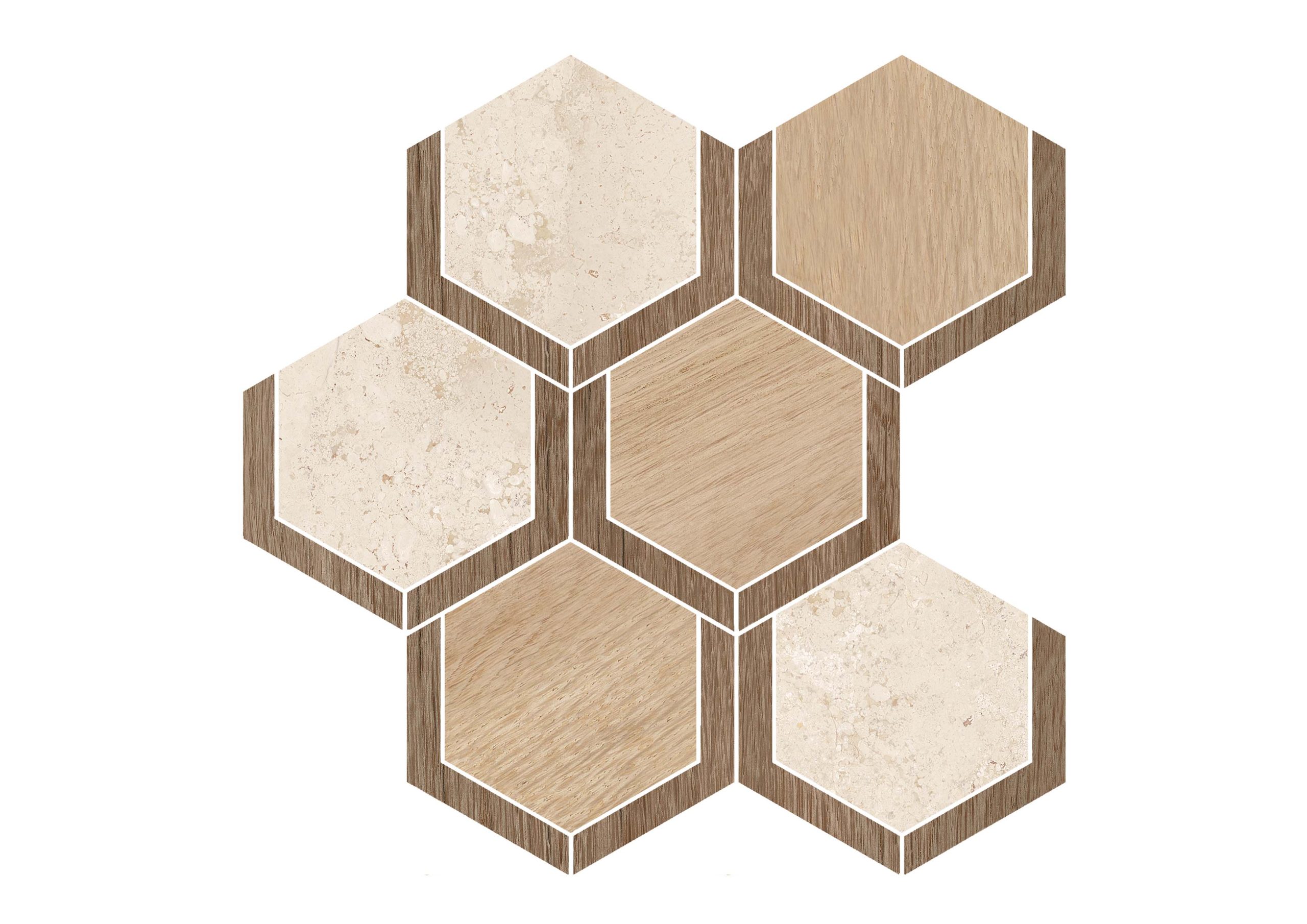 Roca Tiles Campora Marquet Ivory mosaico pietra