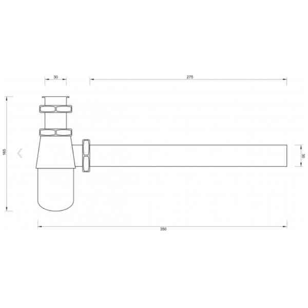 Concept sifone lavabo parte inferiore 350x165 mm bagno