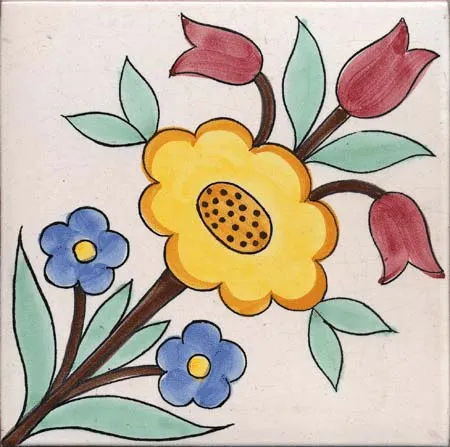 Ceramica Pinto Antico Vietri VP38 piastrella maiolica antica