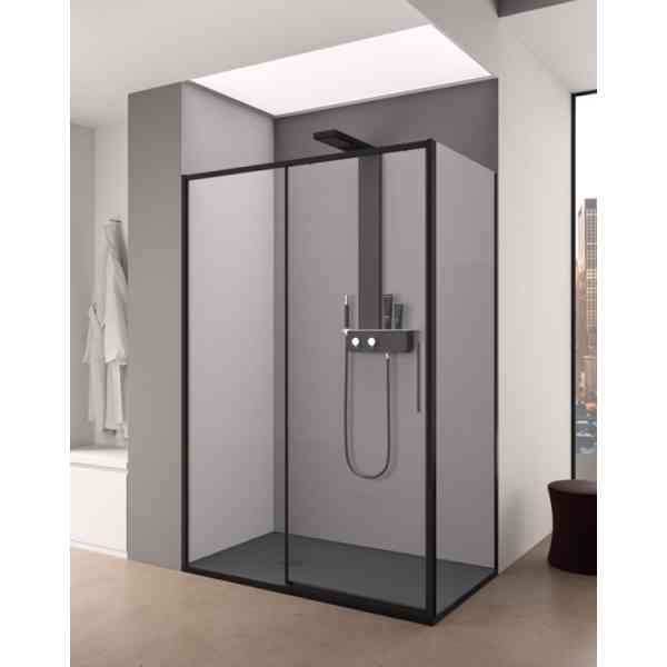 Lacus Torcello LPST 10026B porta doccia 100 cm vetro 6 mm nero