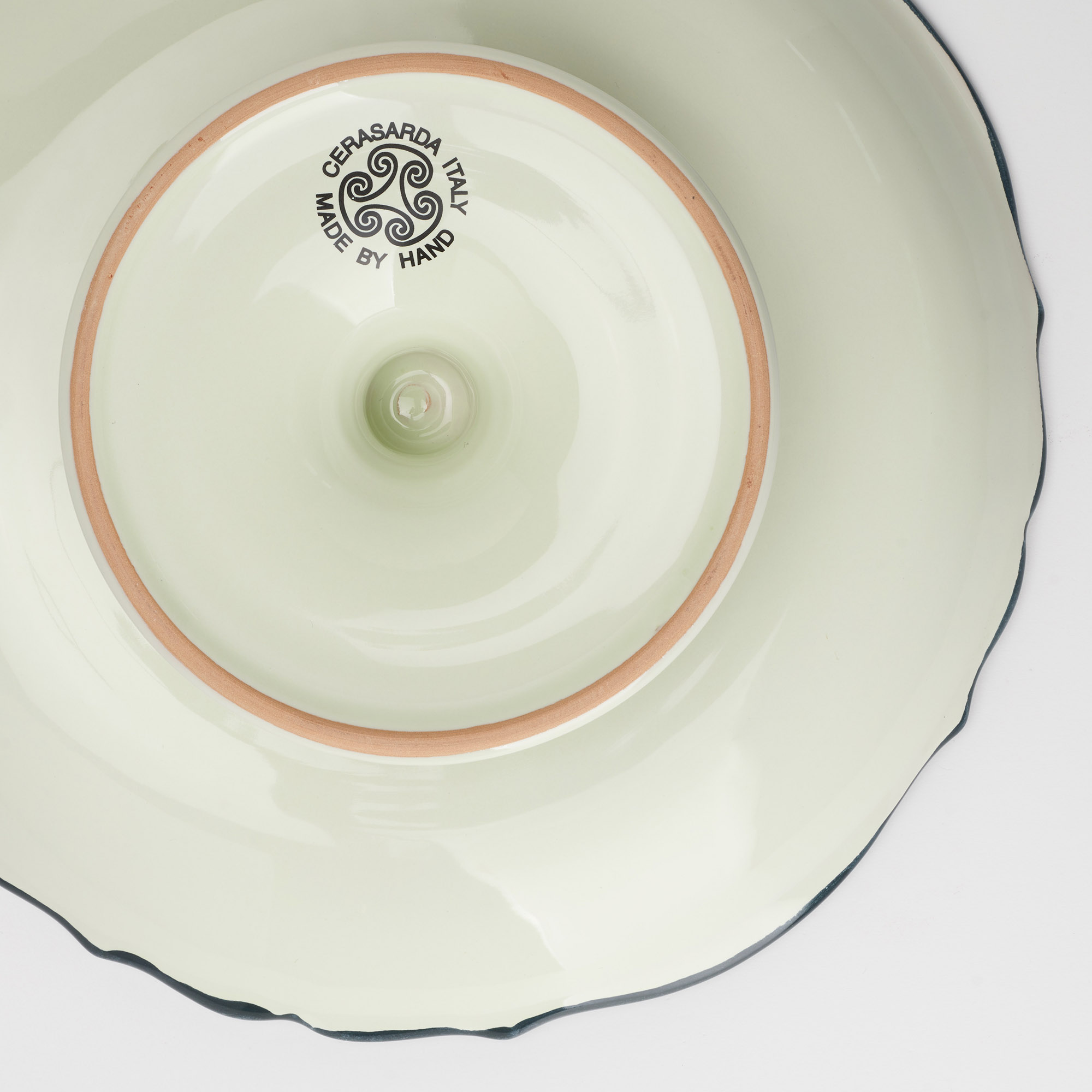 Cerasarda Monogram Velluto Botanico alzata ceramica tavola
