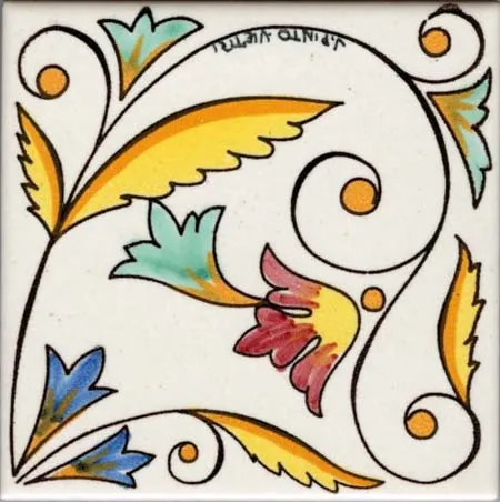 Ceramica Pinto Barocco Vietri VP8473 piastrella maiolica a mano