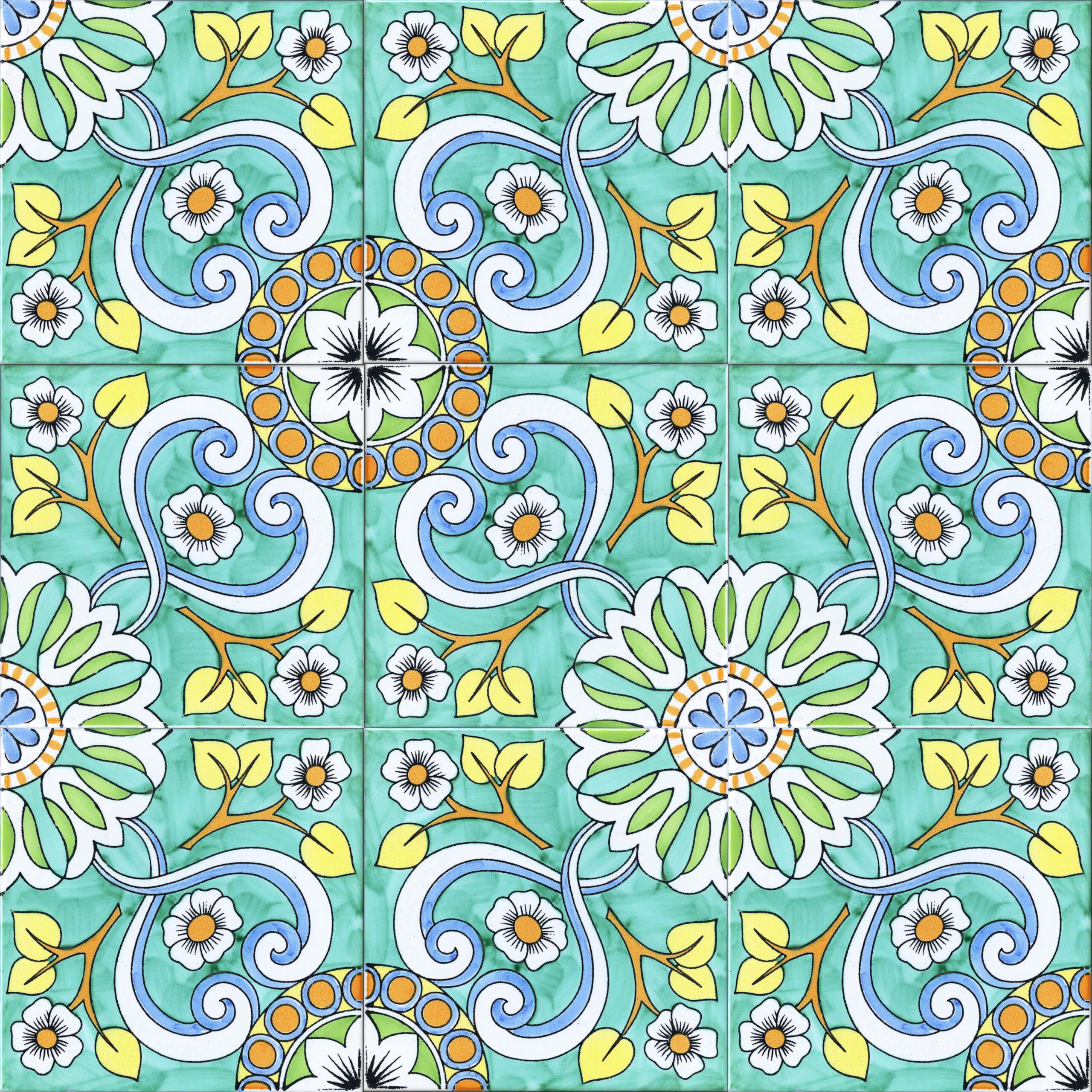 Ceramica Pinto Classico Vietri VP234 piastrella maiolica decoro mano