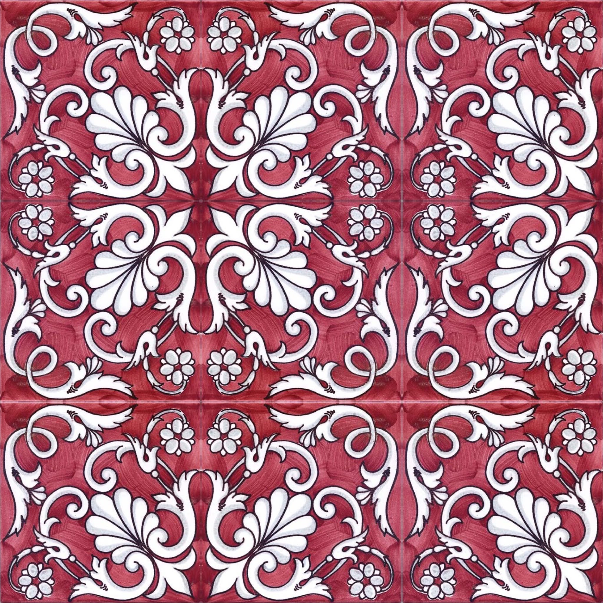 Ceramica Pinto Barocco Vietri VP14823 piastrella decoro mano