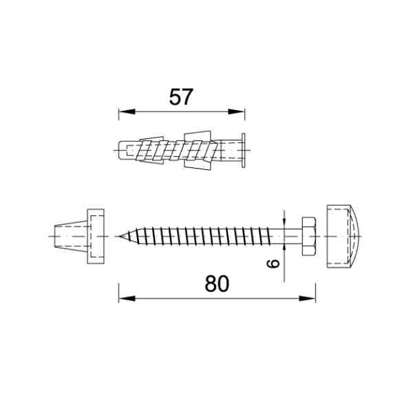 Styron viti fissaggio WC kit montaggio ceramica