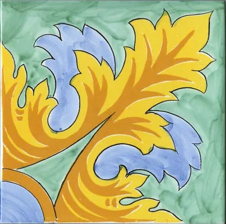 CERAMICA PINTO Pennellato VP1670 piastrella maiolica decorata a mano